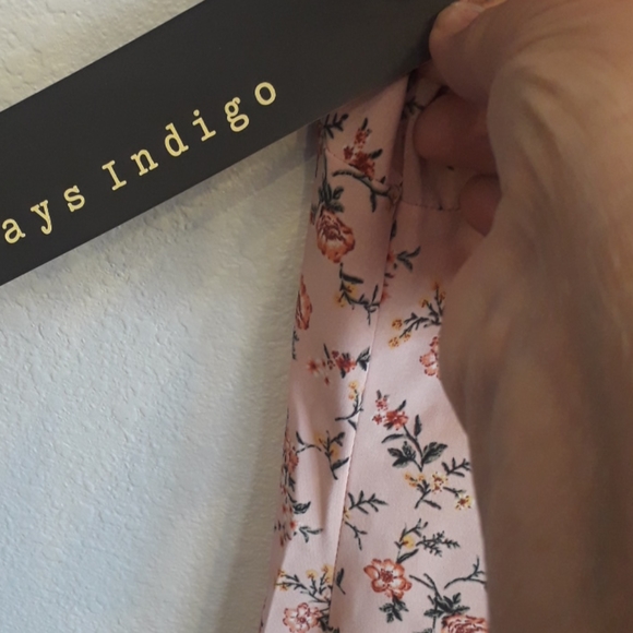 Always Indigo Ditsy Floral Blush Pink Plus Size Retro Style Dress - Picture 9 of 10